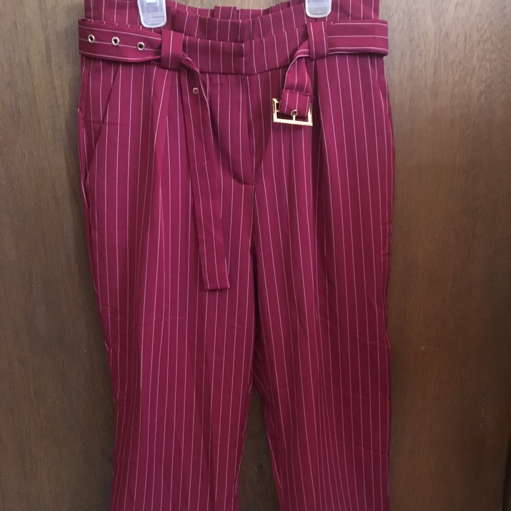 Red Striped Dress Pants